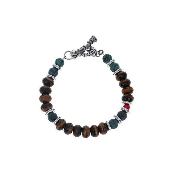 Ceramic and Czech Glass Bead Bracelet