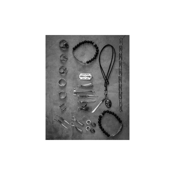 Classic Kitchen Knife 8mm Onyx Beaded Bracelet