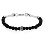 Indian Motorcycle 6mm Onyx Beaded Bracelet W/triple Small Wrenches