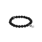Anchor Skull Charm Mate Onyx Beaded Bracelet