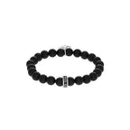 Anchor Skull Charm Mate Onyx Beaded Bracelet