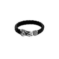 Leather Bracelet W/ Silver Dragon Clasp