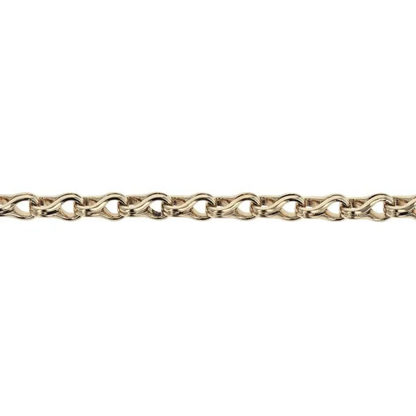 10k Yellow Gold Small Twisted Eight Link Bracelet