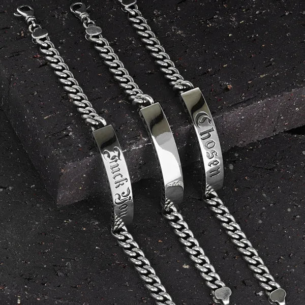 Silver Id Bracelet W/ Stars