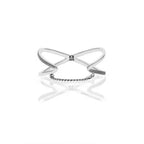 X Cross Bracelet With Coinn Edge Texture and Curblink Chain Clasp