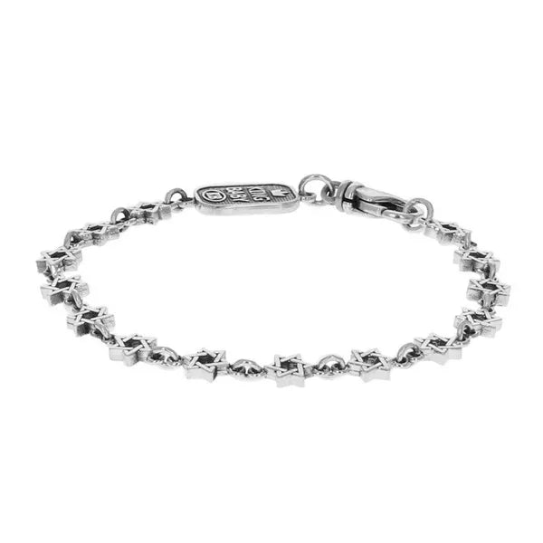 10k Yellow Gold Star of David Chain Bracelet