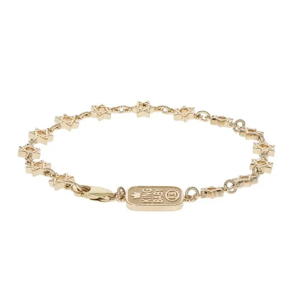 10k Yellow Gold Star of David Chain Bracelet