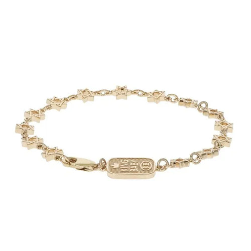 10k Yellow Gold Star of David Chain Bracelet