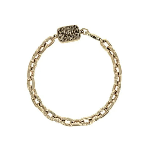 10k Yellow Gold Boat Link Bracelet
