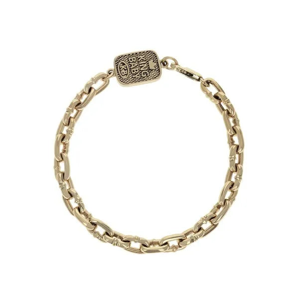 10k Yellow Gold Boat Link Bracelet
