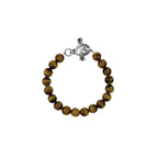 10mm Brown Tiger Eye Bead Bracelet With Silver Toggle Clasp