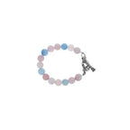 8mm Amethyst Polish Bead Bracelet W/ Silver Clasp