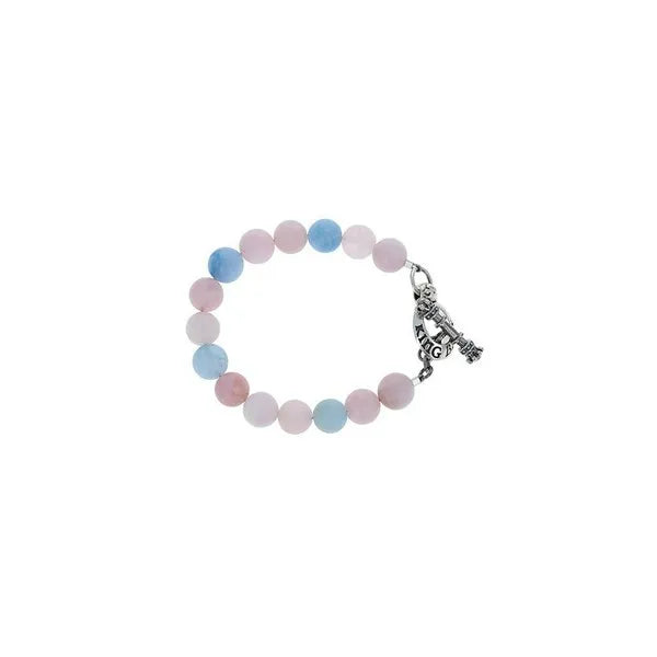 8mm Amethyst Polish Bead Bracelet W/ Silver Clasp