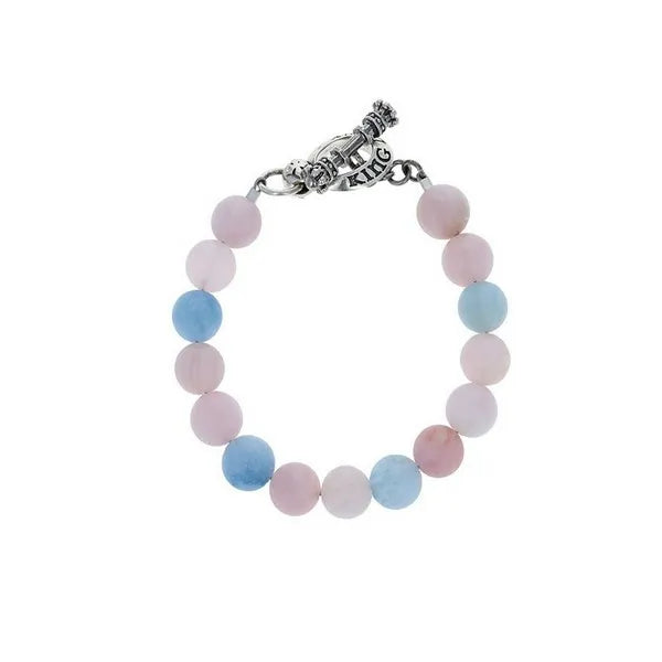 8mm Amethyst Polish Bead Bracelet W/ Silver Clasp