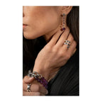 8mm Amethyst Polish Bead Bracelet W/ Silver Clasp