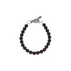 8mm Amethyst Polish Bead Bracelet W/ Silver Clasp