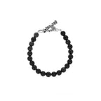 8mm Amethyst Polish Bead Bracelet W/ Silver Clasp