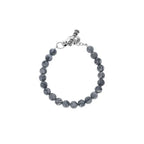 8mm Amethyst Polish Bead Bracelet W/ Silver Clasp