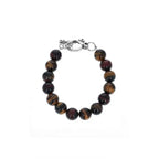 8mm Amethyst Polish Bead Bracelet W/ Silver Clasp