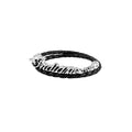 Thin Braided Leather Indian Script  Logo Double Wrap Bracelet