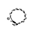 Black Knotted Cord Bracelet W/ Small Skulls