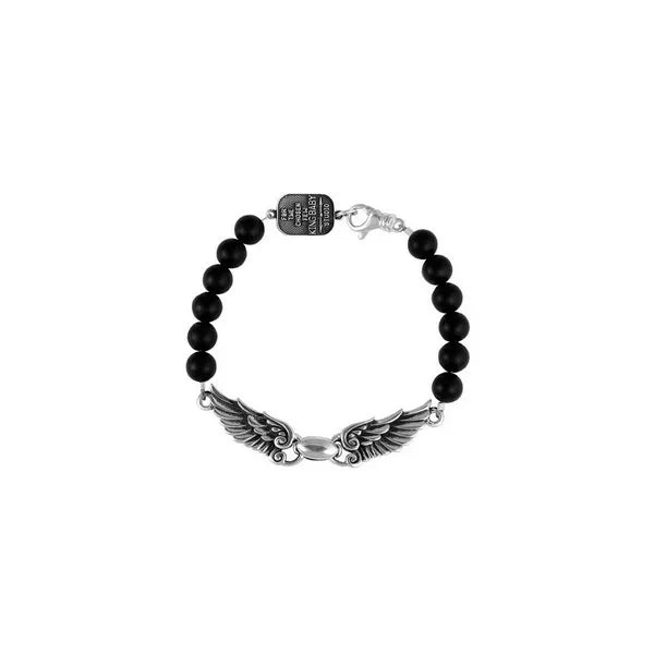 8mm Onyx Bead Wingspan Bracelet