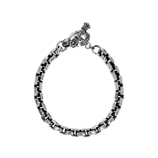 Box Link Bracelet W/ T-bar and Toggle