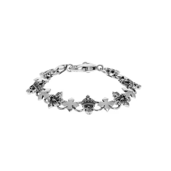 Fdl  Skull  Mb Cross Link Bracelet