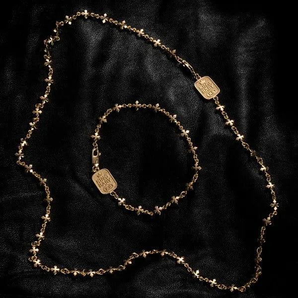 10k Yellow Gold Small Mb Cross Chain Necklace