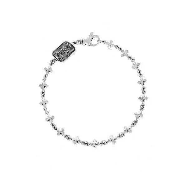 10k Yellow Gold Small Mb Cross Chain Bracelet