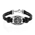 Saint Christopher Braided Leather Bracelet