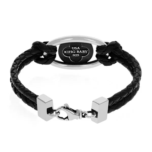 Saint Michael Braided Leather Bracelet