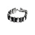 Black Stingray Bracelet With 11 Silver Links