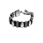 Black Stingray Bracelet With 11 Silver Links