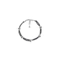 Grey Square Hematite Double Strand Bracelet With Skulls