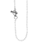 Short 6mm Grey Pearl Necklace W/ T-bar and Toggle