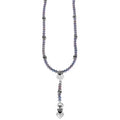 6mm Grey Pearl Rosary W/ Silver Rose Beads and Crowned Hearts