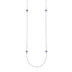 Long 2.5mm Labradorite Beaded Necklace W/ Peacock Pearls