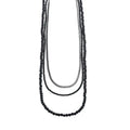 Triple Strand Necklace With Lava Rock, Spinel and Curblink Chain - 30 in.