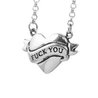Tattoo Fuck You Heart Necklace