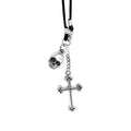 Skull W/ Traditional Cross on Braided Cord