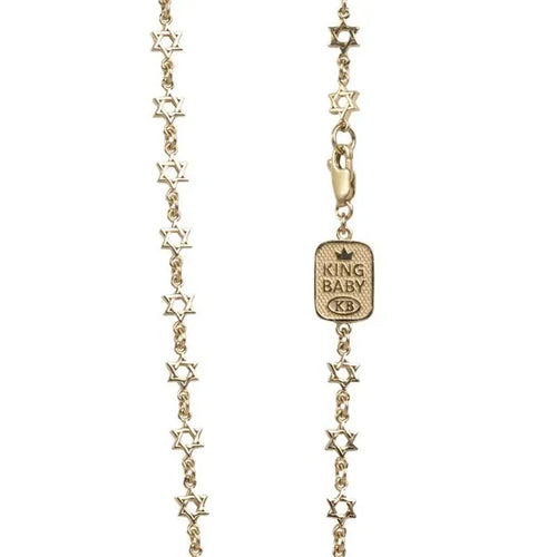 10k Yellow Gold Star of David Chain Necklace