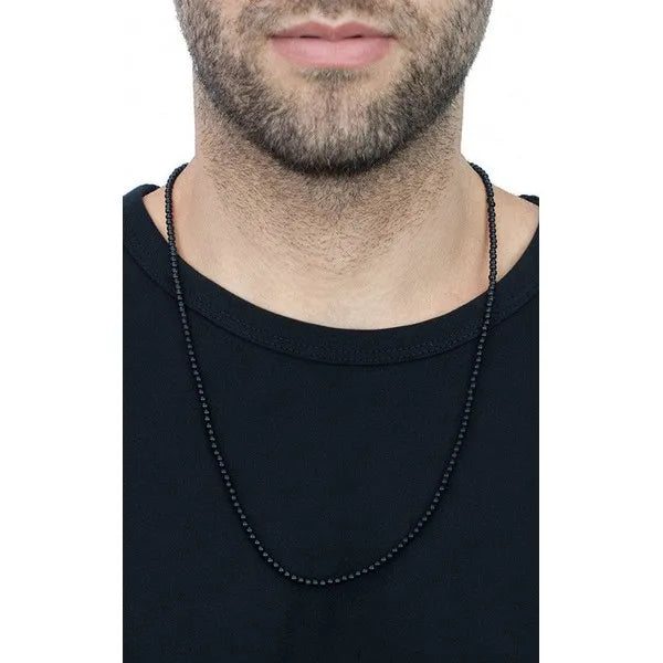 3mm Onyx Bead Necklace 24