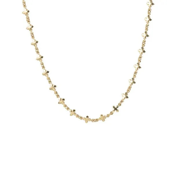 10k Yellow Gold Small Mb Cross Chain Necklace