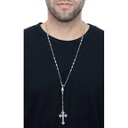 Rosary With Mb Cross Chain, Skull and Small Traditional Cross