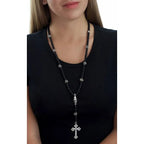 Rosary With Mb Cross Chain, Skull and Small Traditional Cross