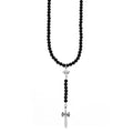 6mm Beaded Rosary With Mb Cross and Dagger
