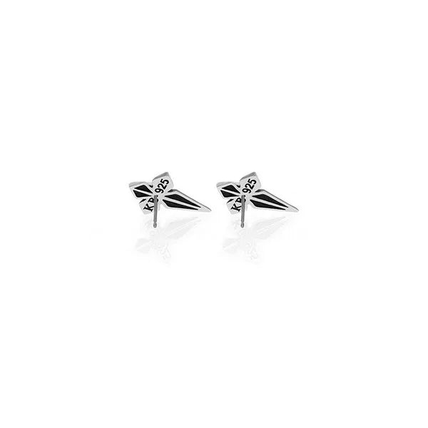 Pointed Mb Cross Stud Earrings