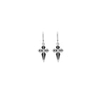 Pointed Mb Cross Leverback Earrings