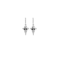 Pointed Mb Cross Leverback Earrings